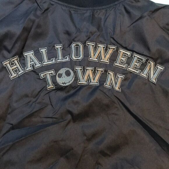 Jack Skellington Nightmare Before Christmas Halloween Bomber Jacket Junior’s - Picture 3 of 11